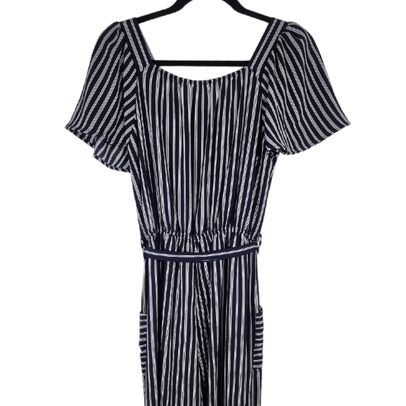 Monteau Blue Striped Romper Womens Large - Picture 4 of 13